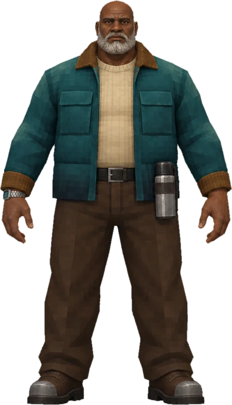Des Okafor in a deep teal jacket with a steel thermos
